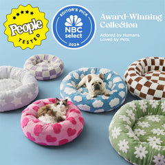 LE SURE Donut Dog Bed side view reveals raised bolsters for head support