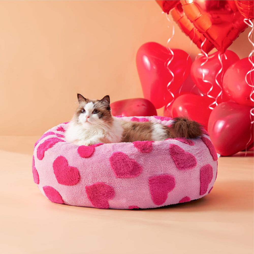 LE SURE donut small dog bed front view showing plush comfort