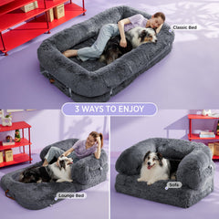 LE SURE sofa mode with plush bolster shown for relaxed naps and conversations