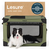 LE SURE Lesure soft collapsible crate open shows breathable mesh for travel comfort