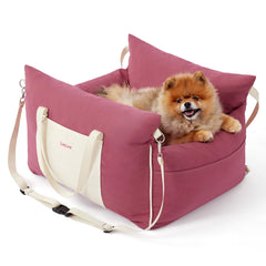 LE SURE Lesure small dog car seat front view offers secure travel