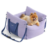 LE SURE Lesure small dog car seat front view showing secure straps for safe rides