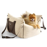 LE SURE Lesure car seat front view showing secure travel for small dogs