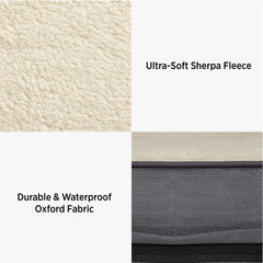 LE SURE XL dog bed cover grey texture closeup highlights easy-care material.
