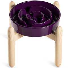 LE TAUCI ceramic slow-feed bowl elevated maze purple for calmer meals