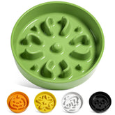 LE TAUCI ceramic slow feeder bowl front view helps slow eating for small breeds.