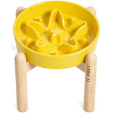 LE TAUCI ceramic slow-feeder bowl star yellow supports paced eating and easy cleaning.