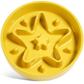 LE TAUCI ceramic slow feeder star yellow front view helps slow eaters in small dogs.