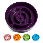 LE TAUCI ceramic slow feeder purple bowl promotes slower eating at mealtime