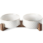 LE TAUCI ceramic dog bowls with a 6.5 inch wide mouth for easy loading and feeding