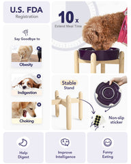 LE TAUCI elevated wooden-base bowl keeps meals clean and comfortable for medium to large dogs