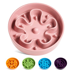 LE TAUCI slow feeder bowl ceramic pink bloom front view calms meals