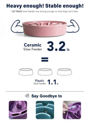 LE TAUCI slow feeder bowl ceramic ridged maze pattern slows mealtime