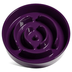LE TAUCI slow-feeder ceramic purple maze bowl with 3-cup capacity for slower meals.