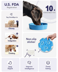 LE TAUCI slow feeder dog bowl maze pattern encourages slower eating.