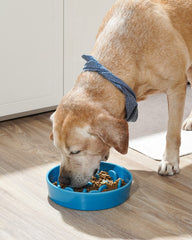 LE TAUCI slow feeder dog bowl with non-slip base keeps the bowl steady.
