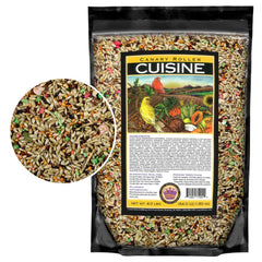 LEACH GRAIN AND MILLING CO Canary Cuisine bag front shows premium bird seed for balanced energy.