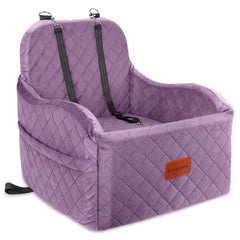 Lealchum dog booster car seat purple medium with elevated cushion for secure travel