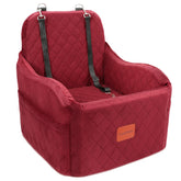 Lealchum dog car seat front view red for secure travel and elevated comfort.