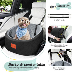 Lealchum dog car seat inside-foam-removal enables easy cleaning of foam and cover.