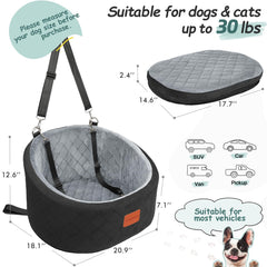 Lealchum dog car seat rear view emphasizes anti-slip base for stable rides.