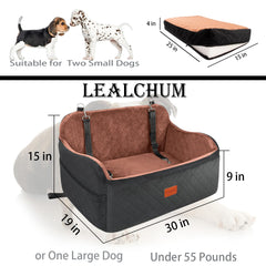 Lealchum dog car seat side-profile highlights sturdy stitching for safer trips