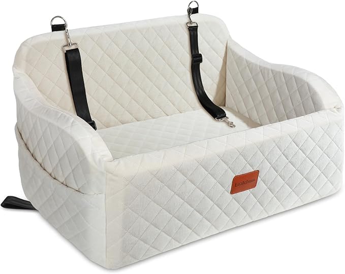 Lealchum dog car seat front view with spacious interior for secure trips.