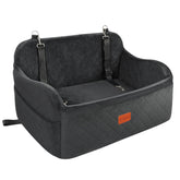 Lealchum Large Dog Car Seat front view shows plush memory foam for settled rides.