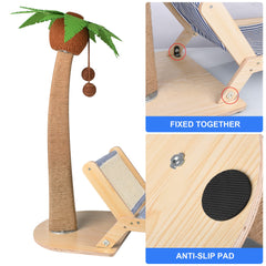 Lechansen 2-in-1 cat tree offers climbing and napping for indoor cats.