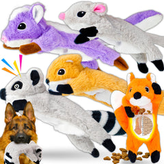 LECHONG 5-pack Stuffless Dog Toys pack view showing variety for busy dogs