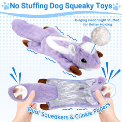 LECHONG Dog Toy squeaky and crinkle features spark play drive