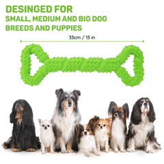 LECHONG durable non-toxic TPR toy supports dental cleaning during aggressive-chewer play sessions.
