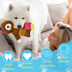 LECHONG elephant dog toy with crinkle sound and plush comfort
