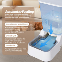 Leefele automatic waterer anti-tip base keeps the setup stable during playful moments.