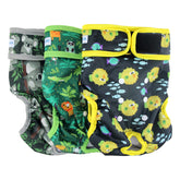 Leekalos reusable dog diaper in globefish closeup shows comfortable absorbent core.