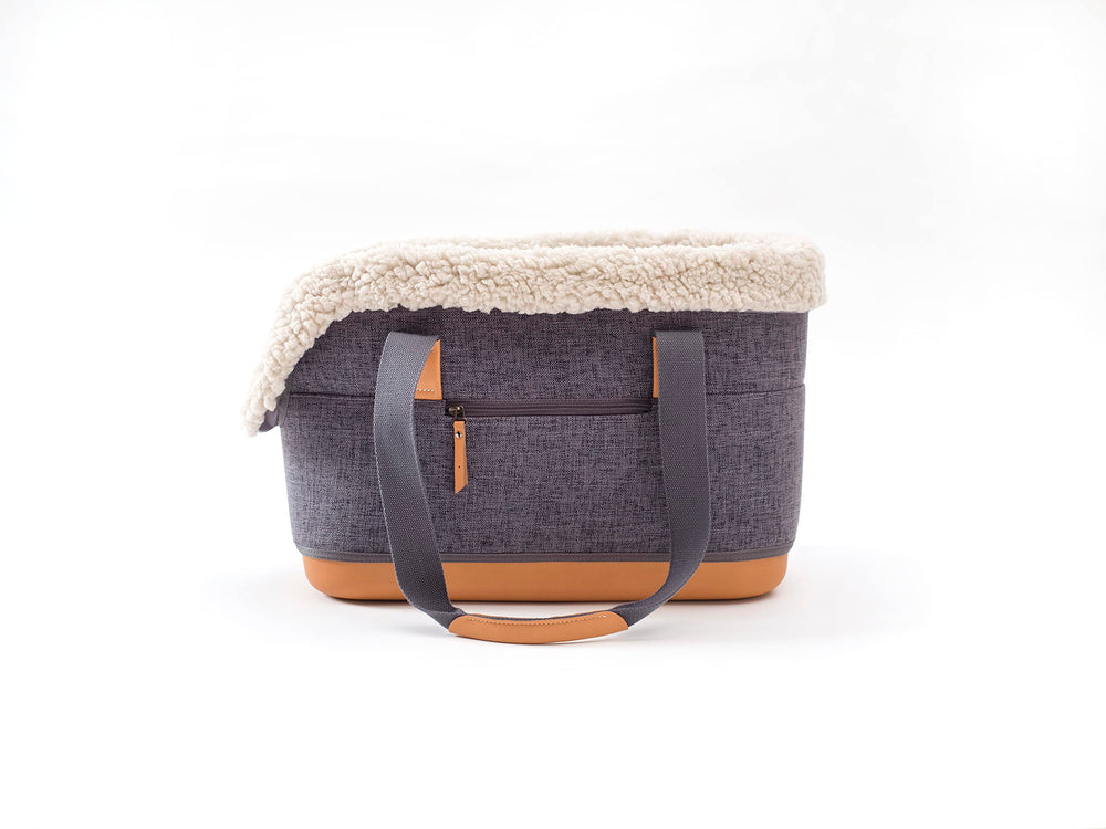 LeftPine x P.L.A.Y. Deluxe Dog Carrier Charcoal front view for quick city errands
