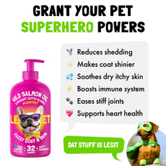 LEGITPET Salmon Oil coat shine shows glossy fur and nourished skin