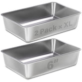 LEGOURNS XL stainless steel litter box front view with high sides for big cats