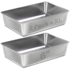 LEGOURNS XL stainless steel litter box front view with high sides for big cats
