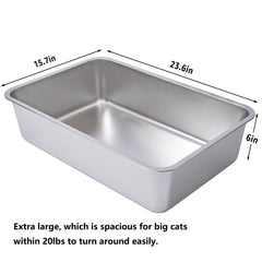 LEGOURNS XL stainless steel litter box side profile showing sleek design
