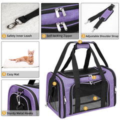 LEHNI soft-sided carrier four-sides mesh windows provide visibility and airflow