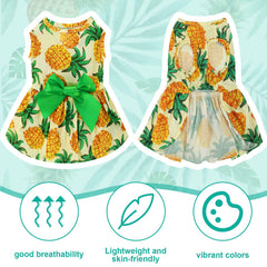 LEIFIDE Hawaii dog dress Floral fruit pattern for festive everyday wear