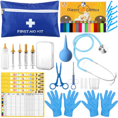LEIFIDE whelping kit bag shows organized supplies for easy bedside readiness.