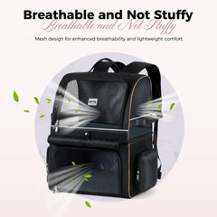 Lekebobor cat backpack carrier middle-entry opening provides flexible access for pets.