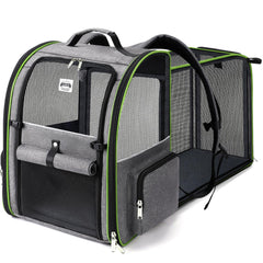 Lekebobor Large Cat Backpack Carrier closed for secure under-seat travel