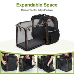 Lekebobor large cat backpack inside-pet view for easy monitoring during trips.