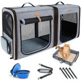 Lekereise 2-in-1 cat travel carrier with litter box—secure design for peaceful car trips.