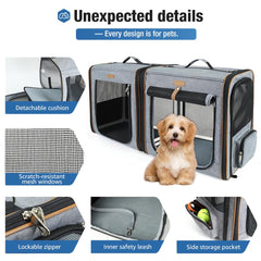 Lekereise 2-in-1 cat travel carrier folded for easy storage