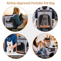 Lekereise premium anti-scratch mesh and safety leash interior keeps pets secure