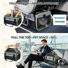 Lekereise expandable space enables pet to stand and stretch during flights.